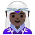 🧝🏿‍♀️ woman elf: dark skin tone display on Google